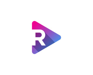 Letter R Play Media Logo Design Element