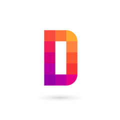 Letter D mosaic logo icon design template elements