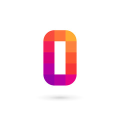 Letter O number 0 mosaic logo icon design template elements