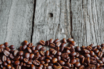Coffee on grunge wooden background
