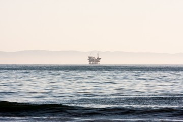 Oil rig in coastal ocean