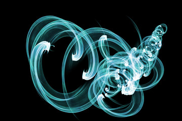 abstract blue lines on a black background