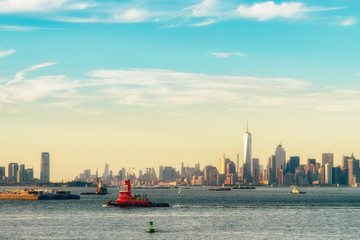 Manhattan view from the ferry to Staten Island., New York City , USA. picture.