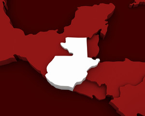 guatemala map 3D illustration
