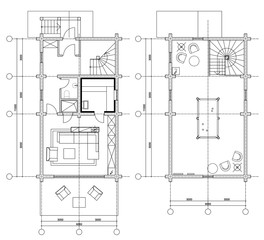Standard furniture symbols used in architecture