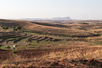 View from Betafo area, Antannanarivo Province, Madagascar. 