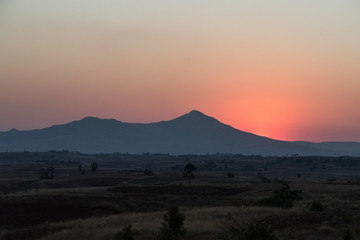 Fototapeta na wymiar Sunset from Betafo area, Antannanarivo Province, Madagascar. 