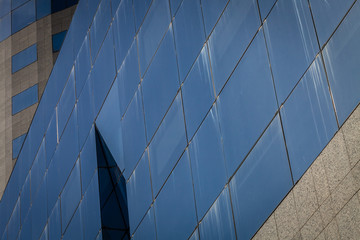 Color picture of glass and concrete building facade - 132142661