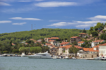 Fototapeta na wymiar Sights of Croatia. Island Hvar with ancient monuments and beautiful landscapes. Croatian paradise. 