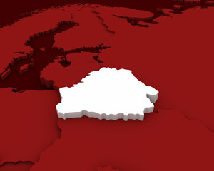 belarus map 3D illustration