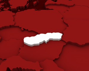 slovakia map 3D illustration