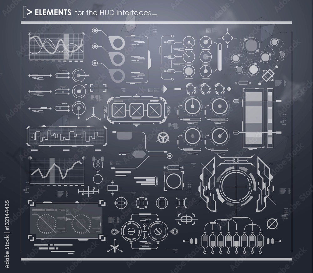 Aufkleber black and white infographic elements. hud ui for business app. futuristic user interface. abstract v