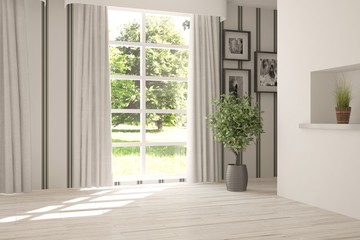 White empty room. Scandinavian interior design