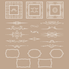 Set of vintage frames and dividers. You can use return for the design and execution of invitations, photos, postcards.