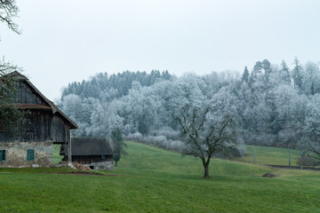 Switzerland winter landscape