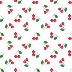 seamless pattern of fruit - cherries