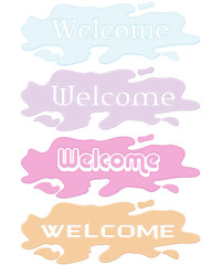 various welcome text on light color