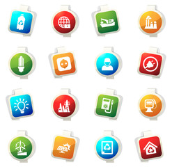 Alternative energy icons set