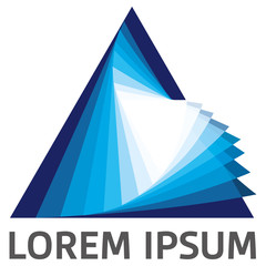 Icon geometric symbol prism pyramid or triangle. Ideal for visual communication, information and institutional material