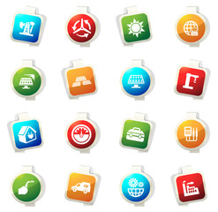Alternative energy icons set