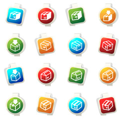 Simple icons set of box