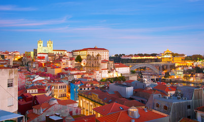 Porto skyline at twilight, Portugal