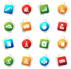 Extraction of oil icons set