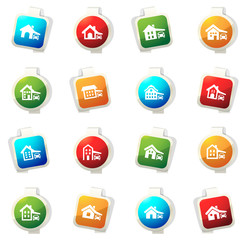 house type icons set