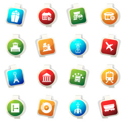 Infrastucture of the city icons set