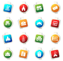 Infrastucture of the city icons set