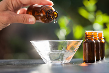 préparation avec des huiles essentielles