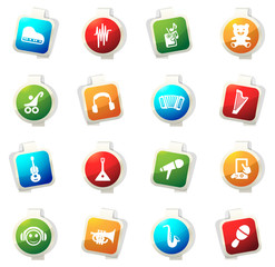 Children's toys icons set