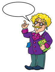 Funny scientist or inventor. Profesion ABC series