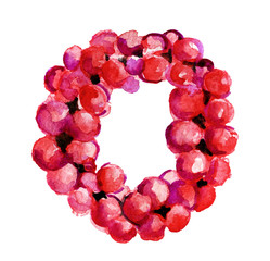 watercolor sketch of Christmas wreath on white background