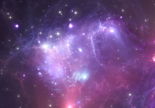 Space background with nebula and stars. Illustration, for use with projects on science, research, and education.