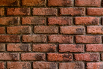 texture of decorative red brick wall pattern