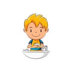 Kid washing hands