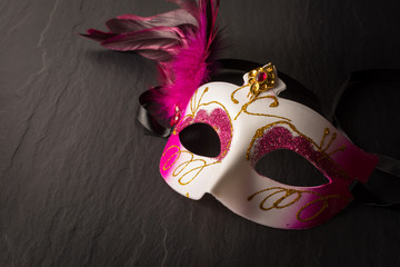 carnival mask on black background.