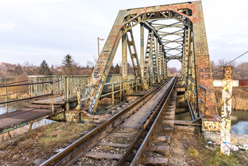 Old rusty railroad bridge