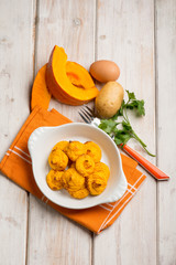 duchesse pumpkin and potatoes