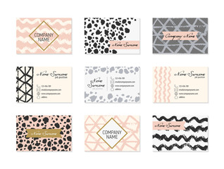 Set of Business Cards with hand drawn elements