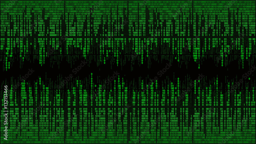 Wall mural abstract with digital lines, frame, matrix background with binary code