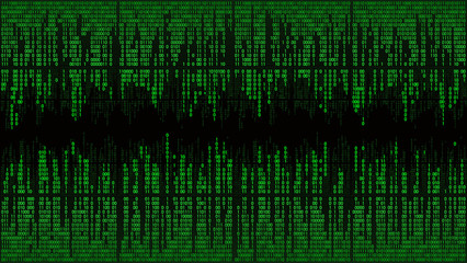 Abstract with digital lines, frame, matrix background with binary code