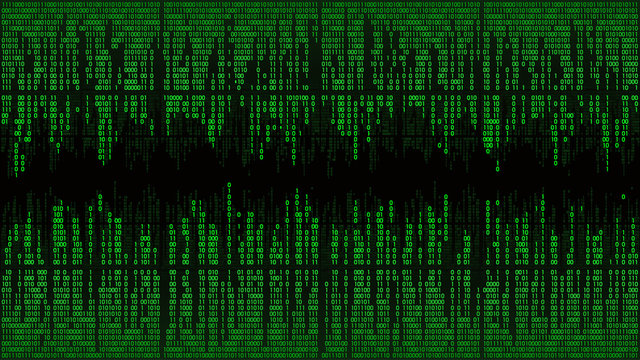 Abstract with digital lines, frame, matrix background with binary code
