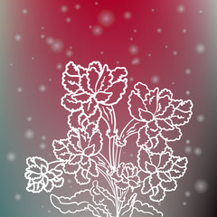 Elegant sparkling flowers on blurred background
