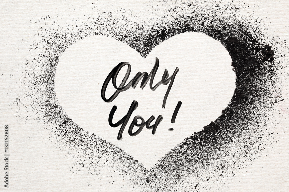 Wall mural Only you - stenciled heart