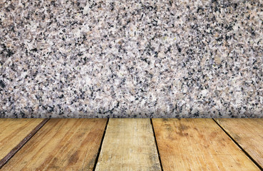 Wooden table and marble background