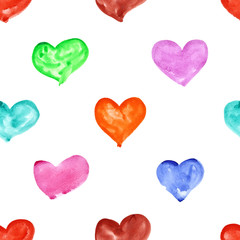Showy watercolor hearts