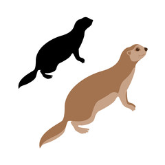 Gopher vector illustration style Flat
