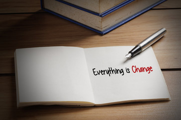 Everything is Change word on book
